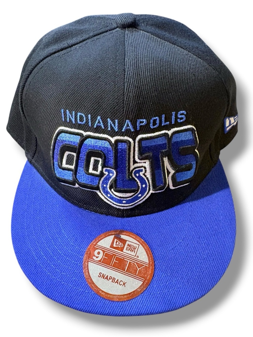 New Era Indianapolis Colts Black and Royal Blue Snapback Hat